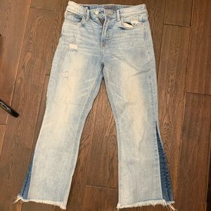 Lucky brand raw hem wide leg jeans